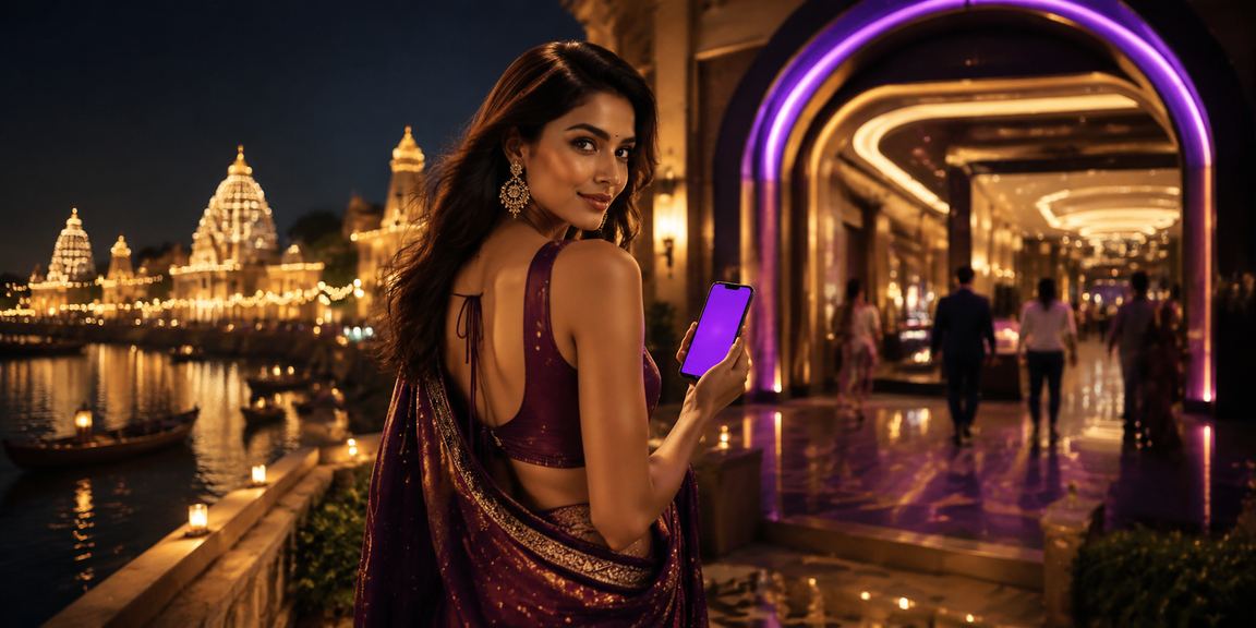 Mobile payment at an Indian night market